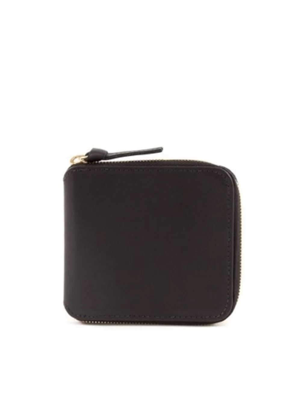 Clare V Black Leather Zip Wallet with Gold Hardware